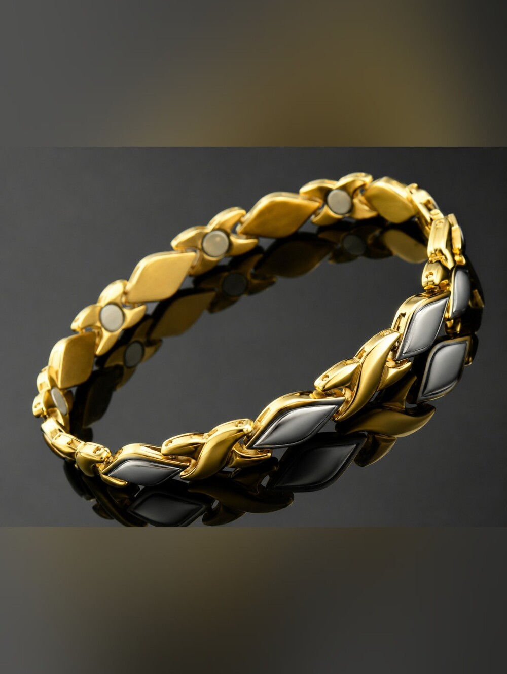 Gold and Silver Tone Men’s Chain Bracelet - Classic Two-Tone Link
